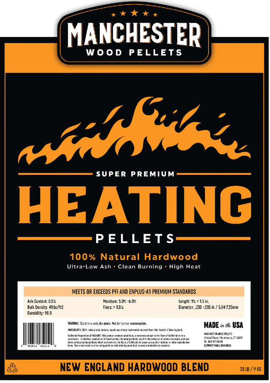 Early Bird Pick Up at Mill -Manchester Heating Pellets - 100 x 20lb Bags - 1 Pallet