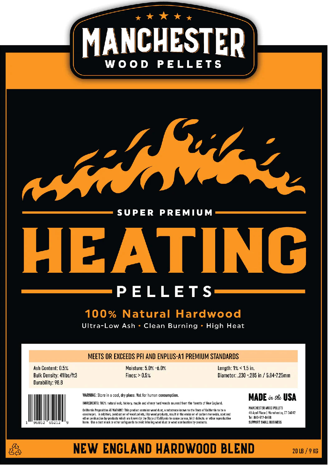 Pick Up at Mill - One Bag - Manchester Heating Pellets - 20lb Bag