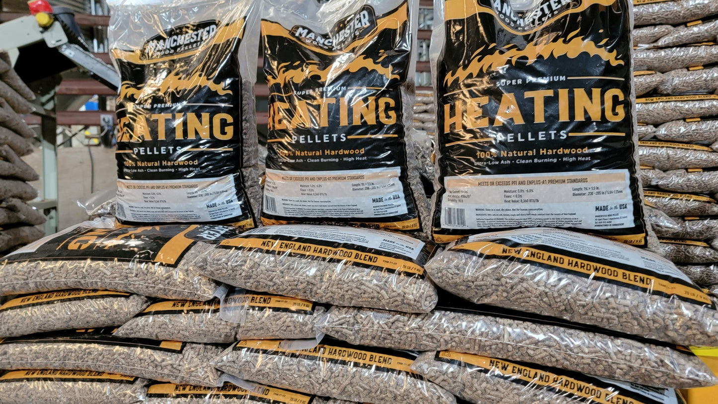Early Bird Pick Up at Mill -Manchester Heating Pellets - 100 x 20lb Bags - 1 Pallet